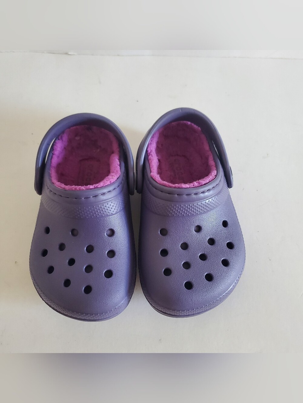 Crocs Classic Lined Clogs Purple Toddler Size 7